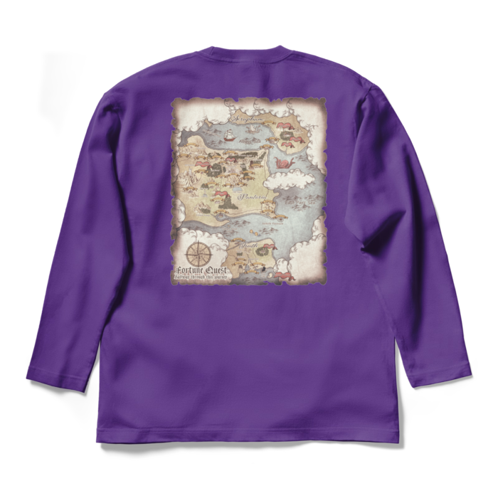 背面マップロングスリーブTシャツ - L - パープル