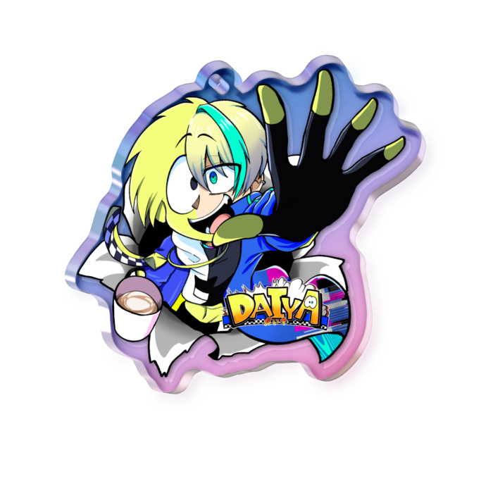 オーロラアクリルキーホルダー - 50 × 50mm