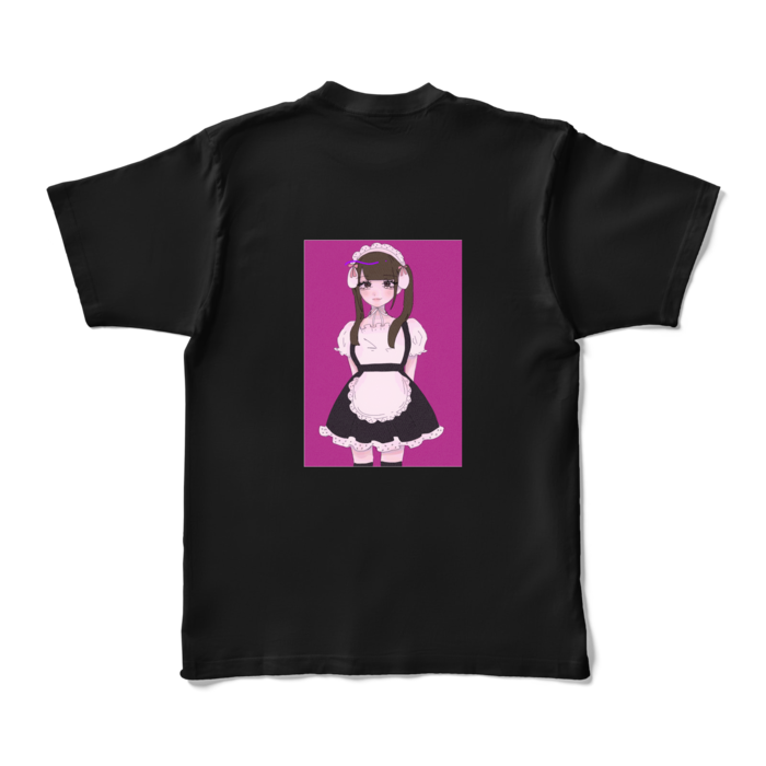 背面 カラーTシャツ - XL - ブラック (濃色)(1)