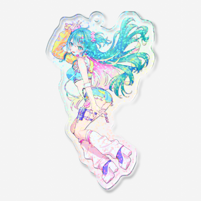 ホログラムアクリルキーホルダー - 70 × 70mm