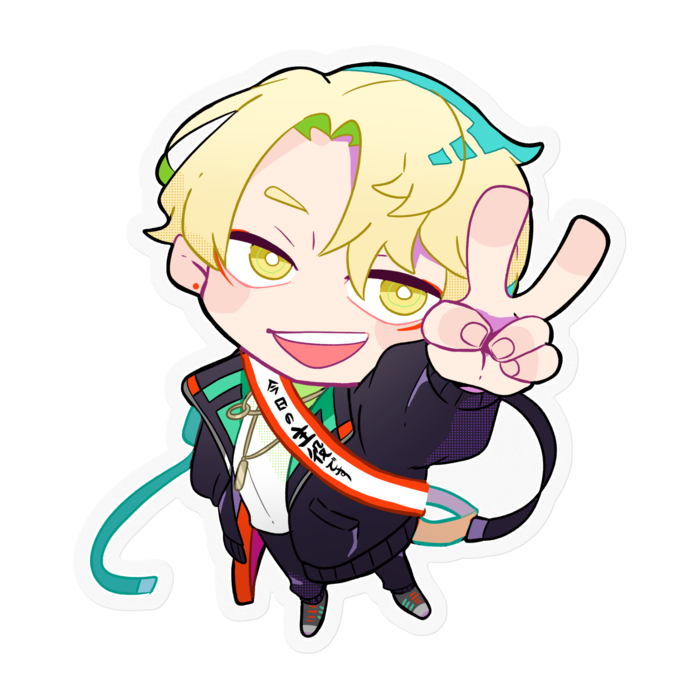 たちべや【2025バースデー】ステッカー 背景色：クリア（100x100mm）