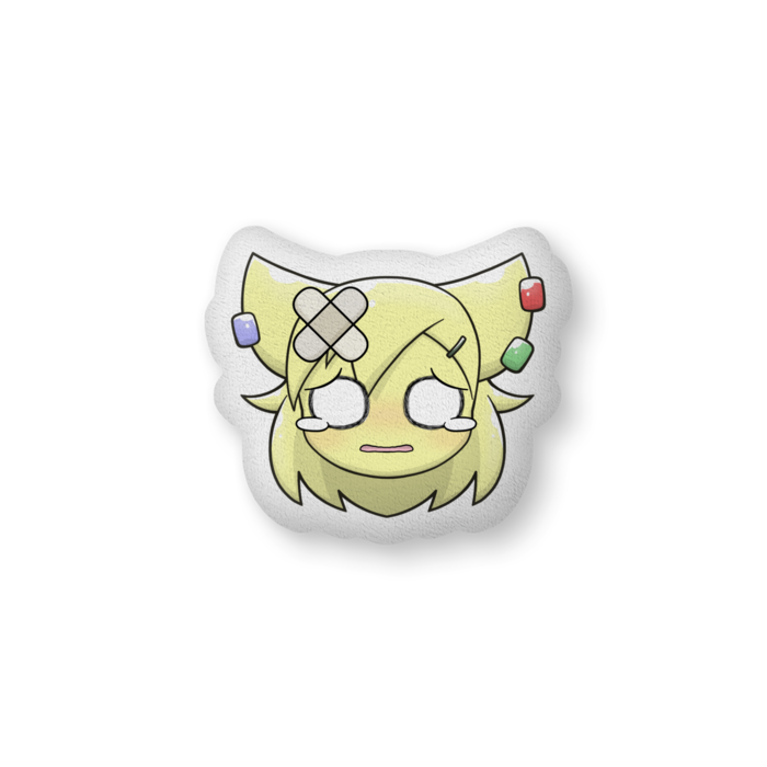 2号ちゃんクッション　ばんそうこう付き泣き顔