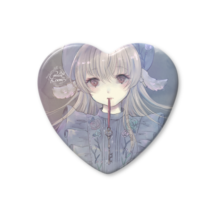 ハート缶バッジ - 57 × 52.5mm