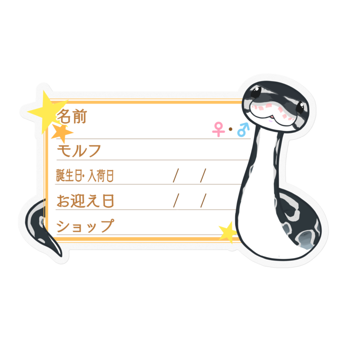 【🐍お名前ステッカー】ボールパイソン(アザン)-星