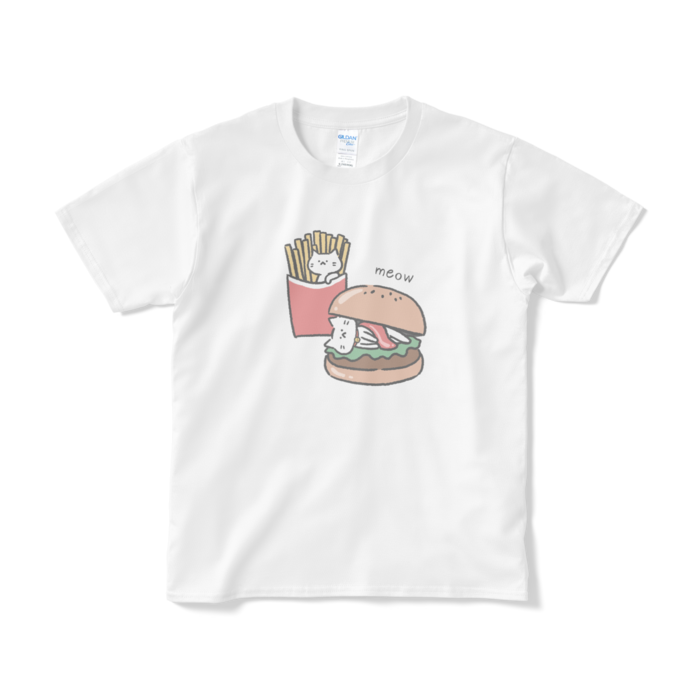 ハンバーガーに挟まれた猫のtシャツ あすぱらべーこんshop Booth