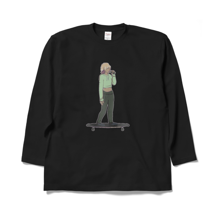 ロングスリーブTシャツ - XL - ブラック　背景なし