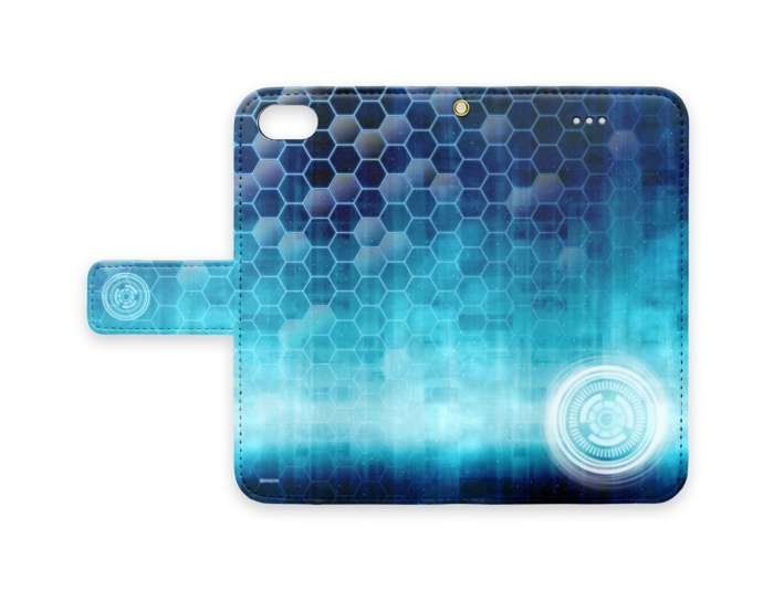 【手帳型iPhone7/8用カバー】CyberModel_blue