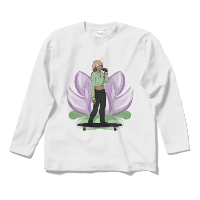 ロングスリーブTシャツ - S - ホワイト　背景付き