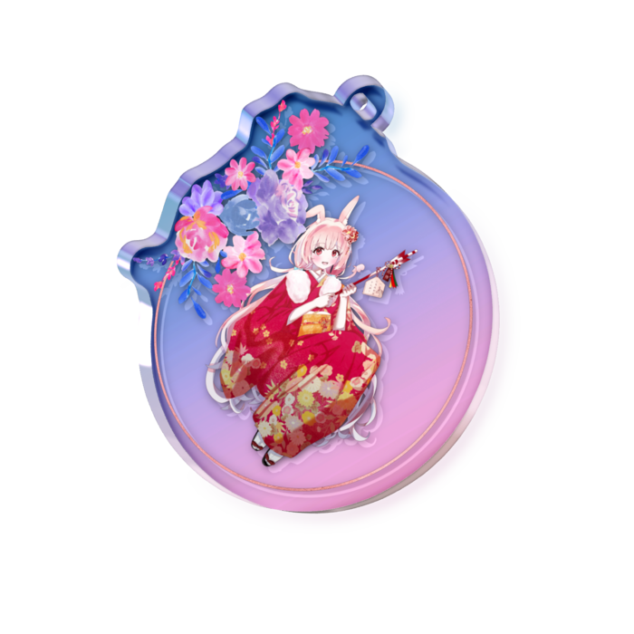 オーロラアクリルキーホルダー - 50 × 50mm