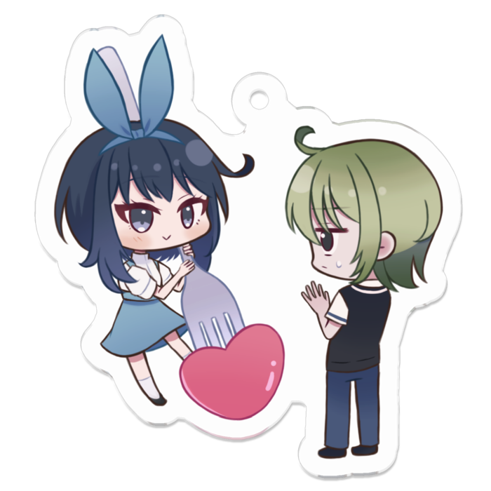 ツキ＆主人公アクリルキーホルダー - 50 x 50 (mm)