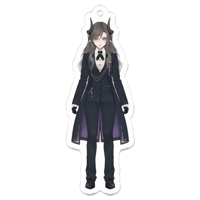 くろやにアクリルキーホルダー - 70 x 70 (mm)