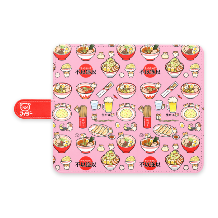 手帳型Androidケース - L - ストラップ穴 あり(ピンク)