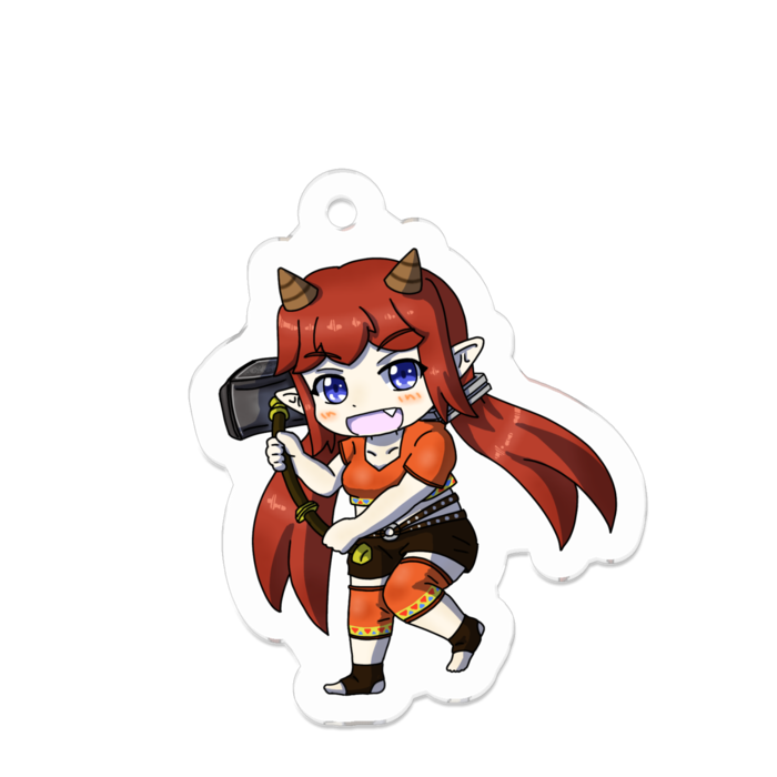 アクリルキーホルダー 線画縁取り- 50 x 50 (mm)