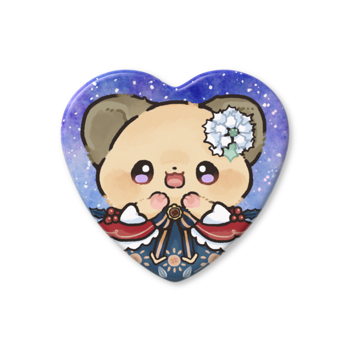 ハート缶バッジ - 57 × 52.5mm
