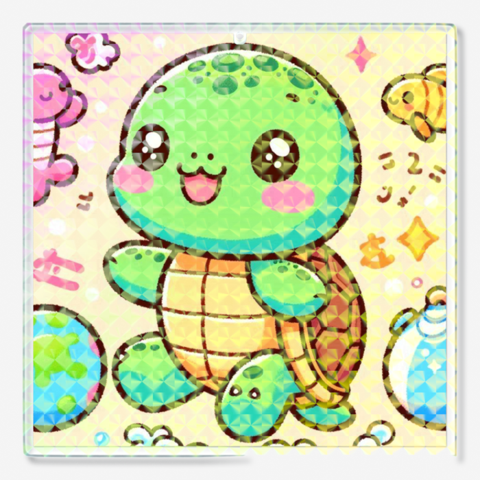 ホログラムアクリルキーホルダー - 100 × 100mm