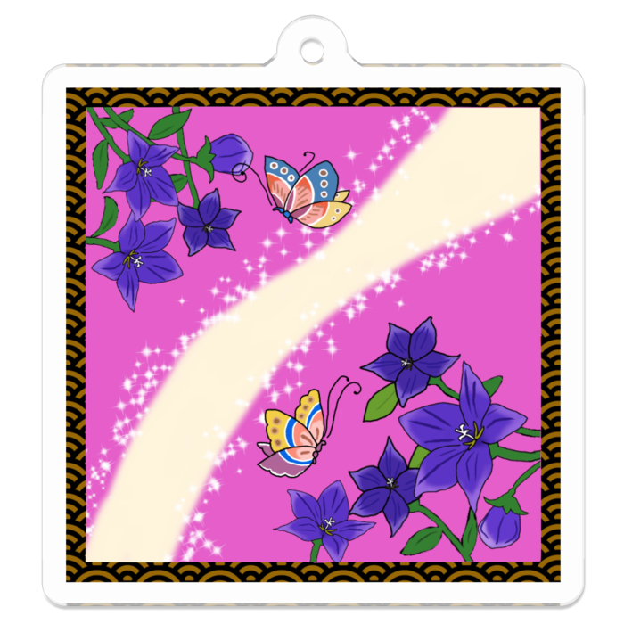 アクリルキーホルダー - 50 x 50 (mm) 紫