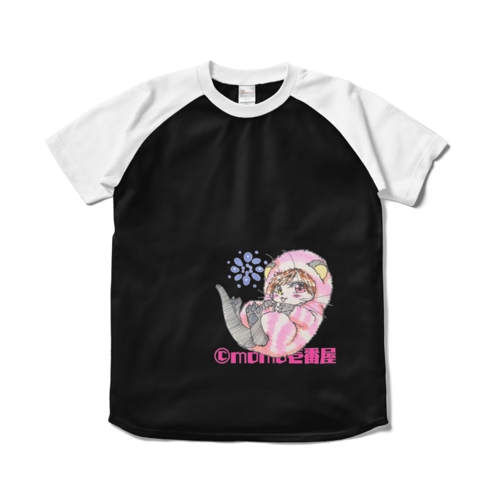 ラグランTシャツ - S - ブラック×ホワイト