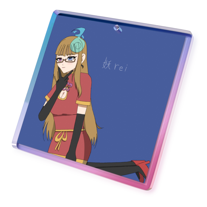 オーロラアクリルキーホルダー - 50 × 50mm