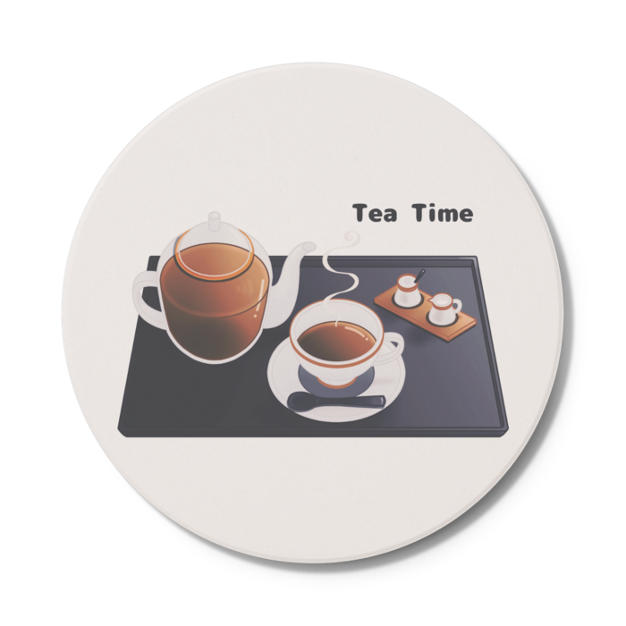 コースター　円形　白色