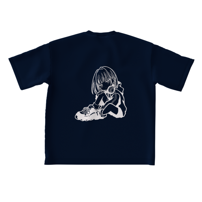 ビッグシルエットTシャツ - L - ネイビー