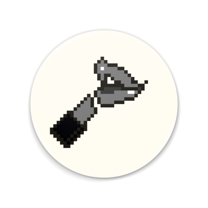 「あなたのリップカラーは何色？」（灰色）缶ミラー - 75mm