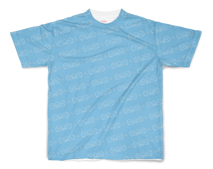 フルグラフィックTシャツ - S - 両面印刷/スカイ
