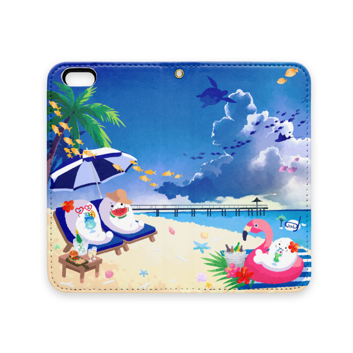 手帳型iPhoneケース(ベルトなし) - iPhone 6 / 6s - ストラップ穴 あり