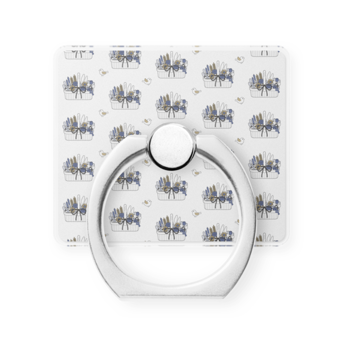 スマホリングB　横　白色（ホワイト）