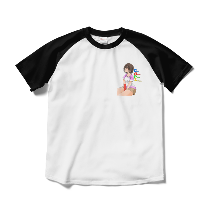 ラグランTシャツ - M - ホワイト×ブラック