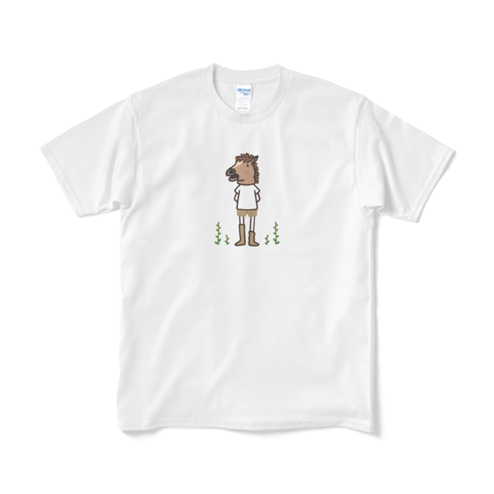 【Who Are You】馬 （文字なし）Tシャツ - M - ホワイト