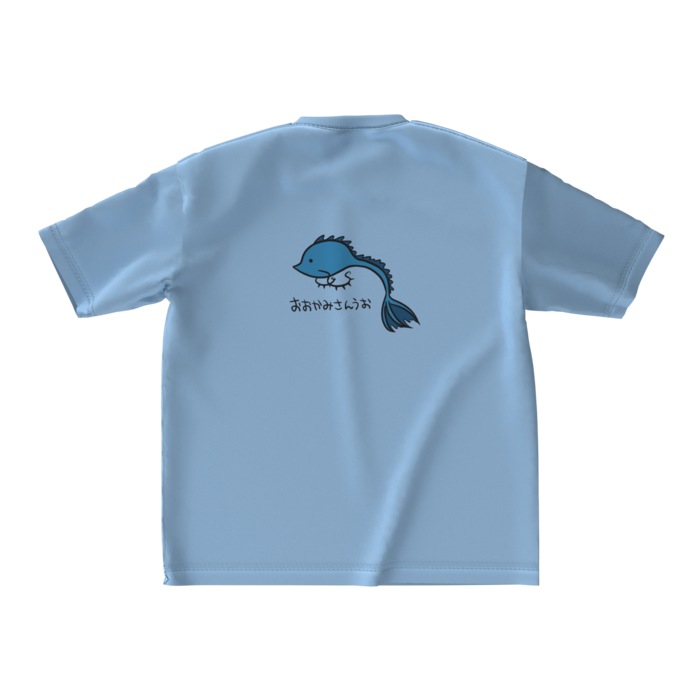 ビッグシルエットTシャツ - M - 背面(アシッドブルー)