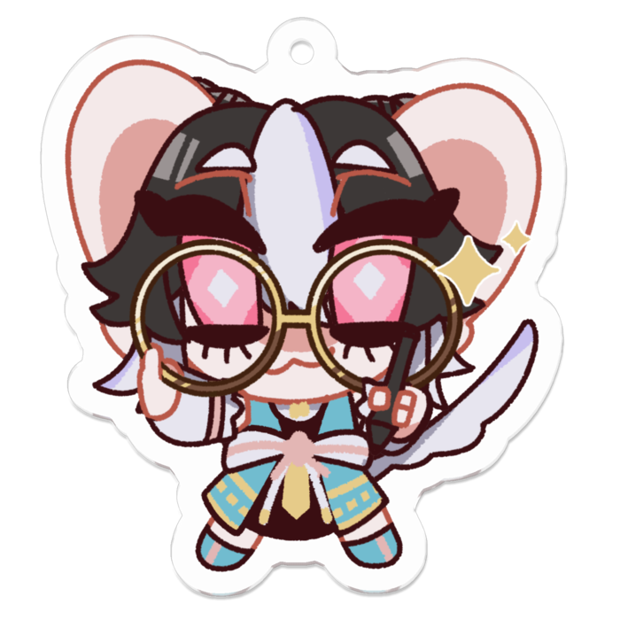 お絵描きちずねアクリルキーホルダー - 50 x 50 (mm)