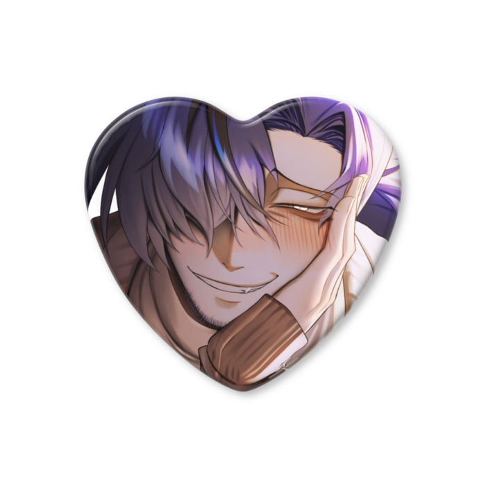 ハート缶バッジ - 57 × 52.5mm