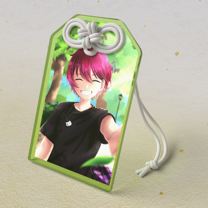 アクリルお守り - 緑(背景あり)