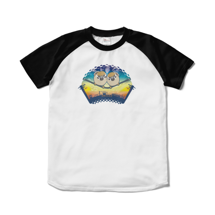 ラグランTシャツ - S - ホワイト×ブラック