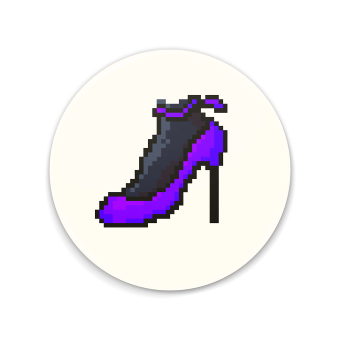 「ハイヒール（紫色）」　缶ミラー - 75mm