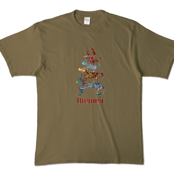 カラーTシャツ - XL - オリーブ （濃色）