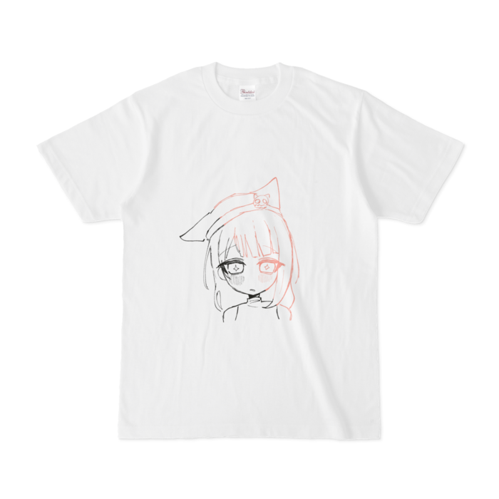 Tシャツ - S - 白地 黒ピンク線