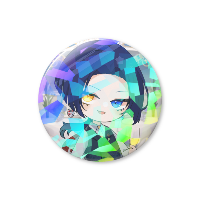 ホログラム缶バッジ - 紺夜狐