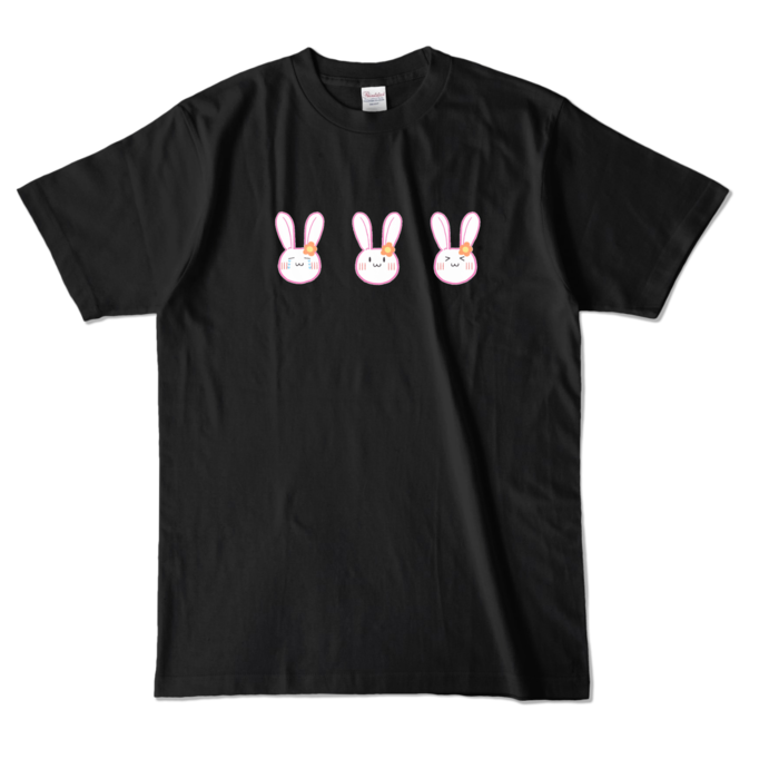 ぽこうさぎTシャツL（ブラック）