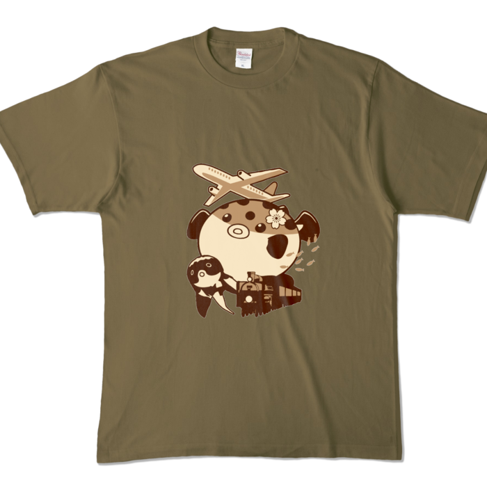 カラーTシャツ - XL - オリーブ (濃色)