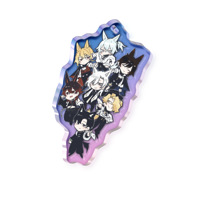 オーロラアクリルキーホルダー - 50 × 50mm