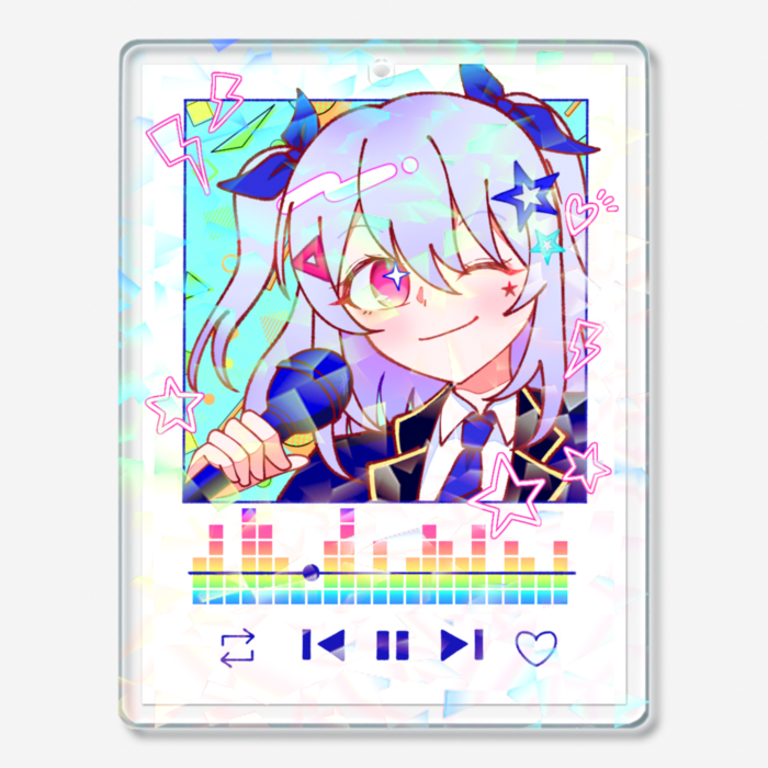 ホログラムアクリルキーホルダー - 70 × 70mm