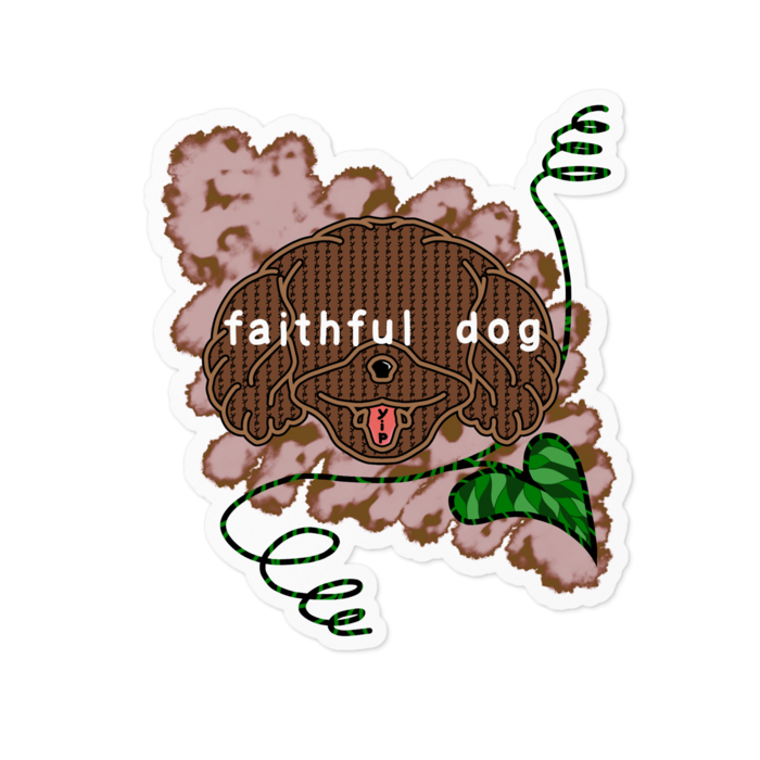 忠犬ステッカー - 100 x 100 (mm)
