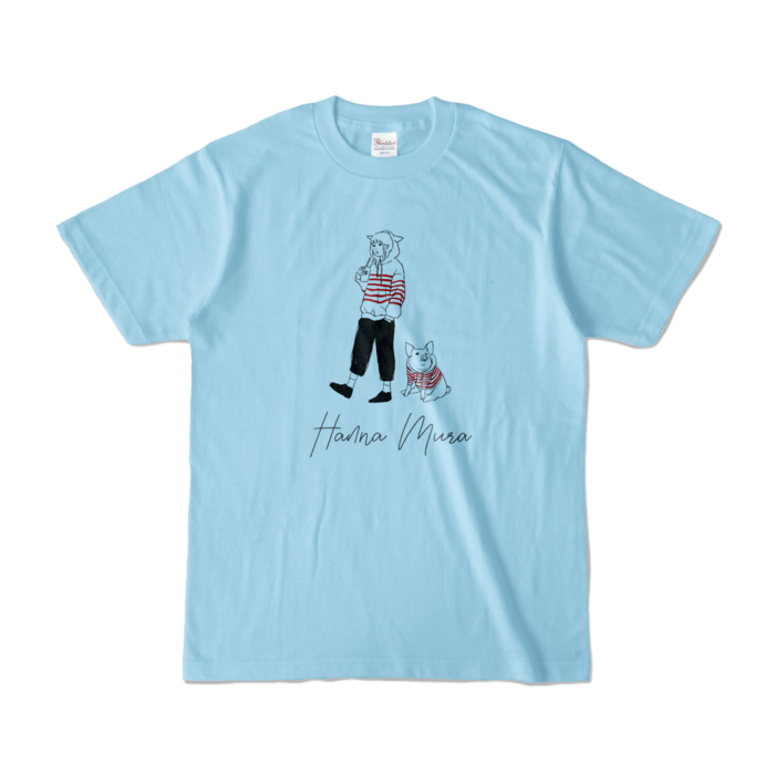 ライトブルーTシャツ - S -  