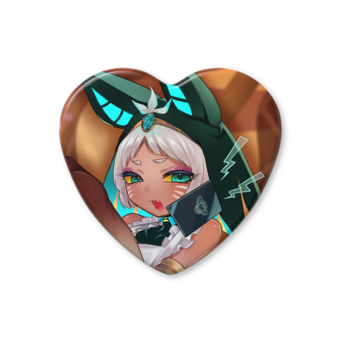 ハート缶バッジ - 57 × 52.5mm