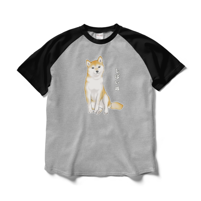 ラグランTシャツ - L - 杢グレー×ブラック / Size L, Heather Grey & Black
