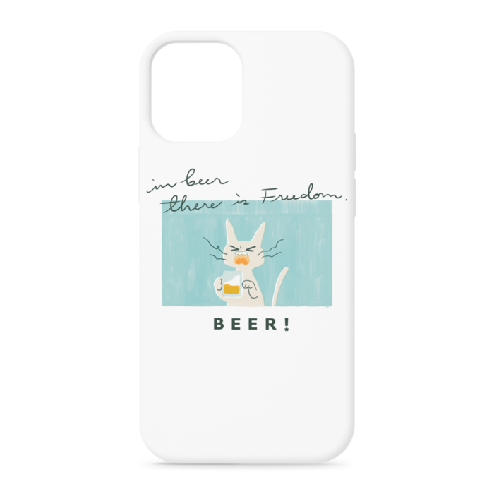 ビールねこのiPhoneケース - 白猫（ハードケース）