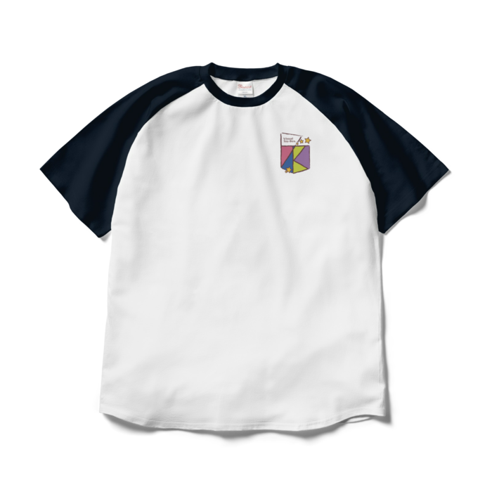 ラグランTシャツ - XL - ホワイト×ネイビー(背面)