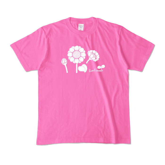ひまわりカラーTシャツ - M - ピンク (濃色)